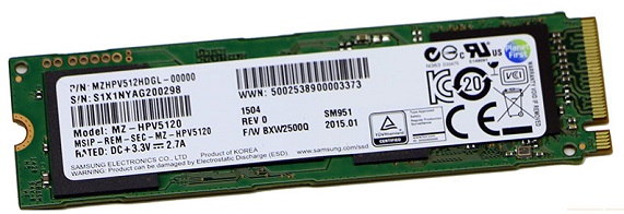 MZ-HPV5120 Samsung SM951 512 GB PCI Exp Solid State Drive